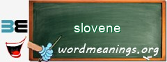 WordMeaning blackboard for slovene